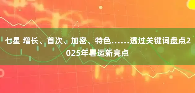 七星 增长、首次、加密、特色……透过关键词盘点2025年暑运新亮点