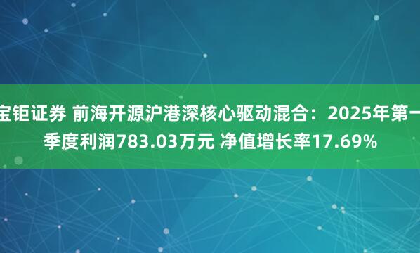 宝钜证券 前海开源沪港深核心驱动混合：2025年第一季度利润783.03万元 净值增长率17.69%